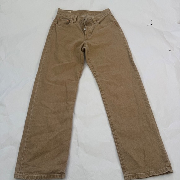 Levi Strauss & Co Denim - Levis Premium Fresh Produce Lemon Tag 501 Tan Brown Denim Jeans 25x30 Button Fly